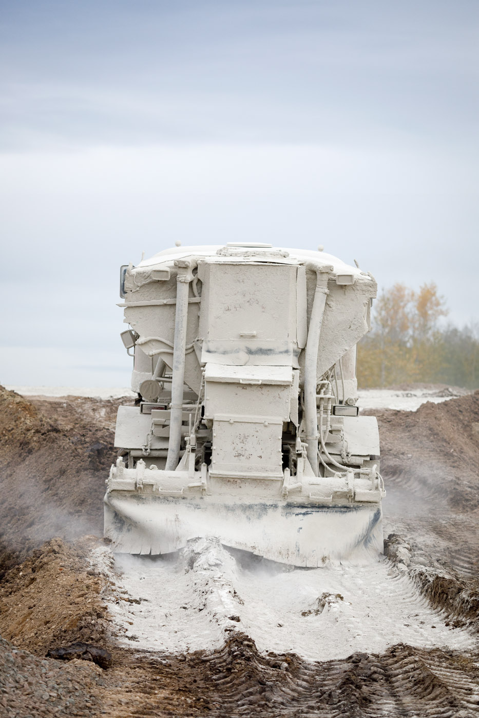 BAB A72 Autobahnbau IFA L60 Staub Zementkalk